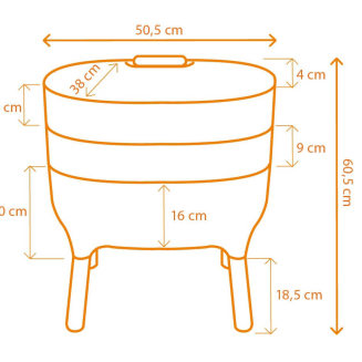 Kompostownik domowy Plastia Urbalive 50x38 cm kremowy - 6