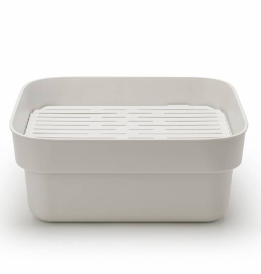 Brabantia Sink Side dishwashing container with drainer, light gray