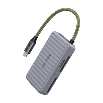 Czytnik kart UGREEN CM868 USB-C 2xSD 1xTF (szary)