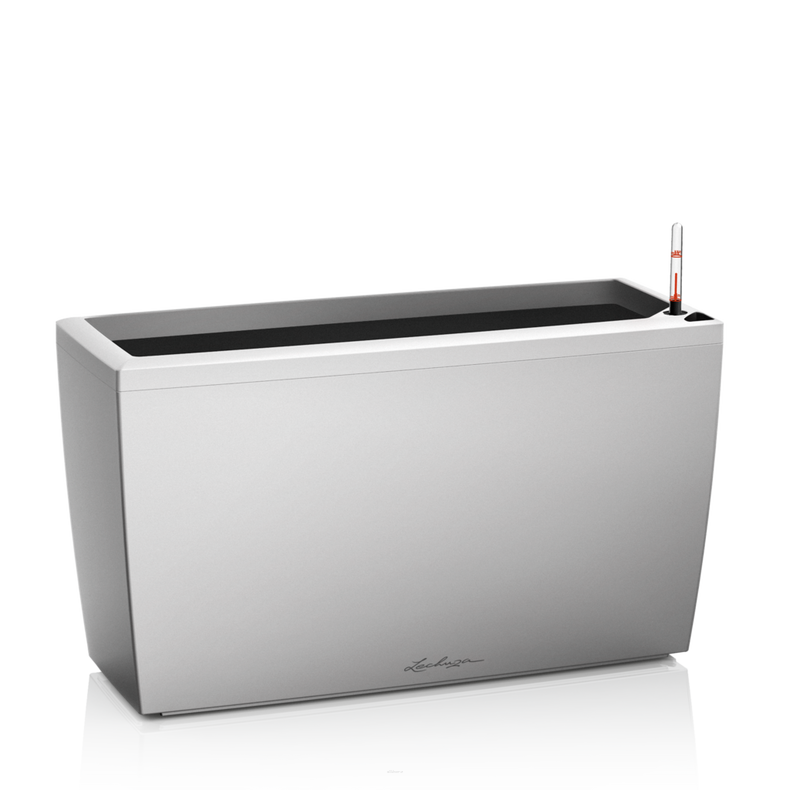  Lechuza Cararo Premium flowerpot silver metallic