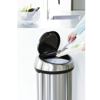 Brabantia Touch Bin 60l, glossy steel, black cover - 3