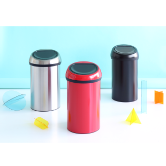 Brabantia Touch Bin 60l, glossy steel, black cover - 6