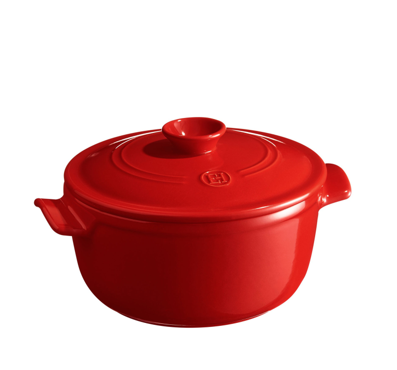  Emile Henry round ceramic pot, 2.5 l, red