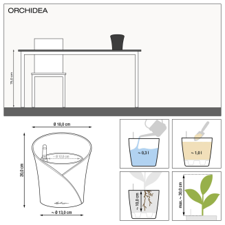  Lechuza Orchida Color orchid pot, gray - 7