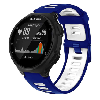 Pasek silikonowy do Garmin G02 - granatowo-biały - 4