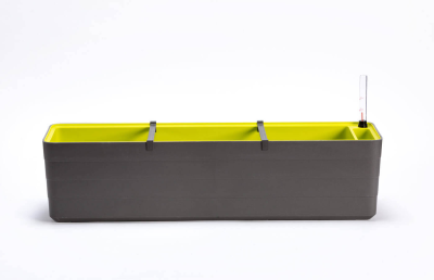 PLASTIA BERBERIS Donica samonawadniająca prostokątna 80x20 cm szaro-brązowy