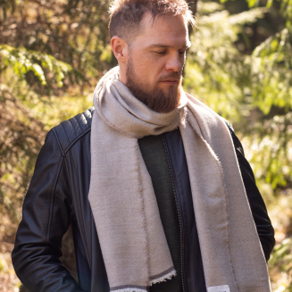 Szal z wełny merino Lapuan Kankurit VIIRU beige 35x170 cm - 5