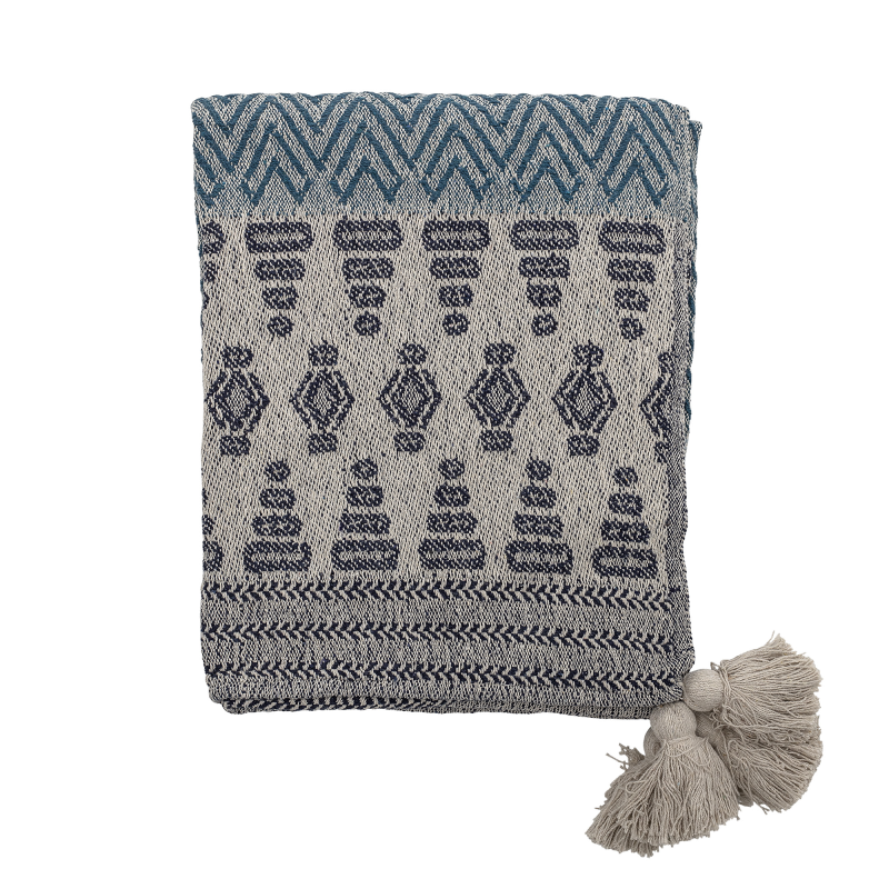  Bloomingville Milas Blue plaid 130x160 cm