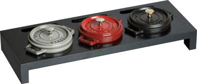  Wooden stand for 3 Mini Cocotte Staub - Black