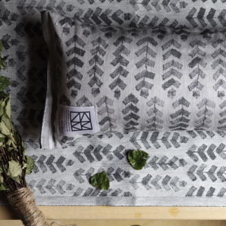 Lapuan Kankurit RUUSU X HVITTRÄSK sauna pillow white-gray - 2