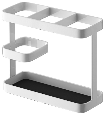 Yamazaki Tower kitchenware stand, white, wide