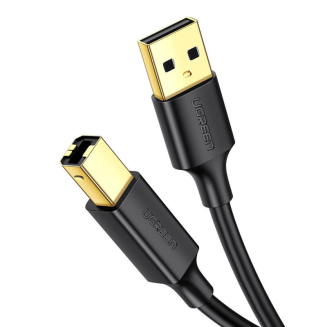 UGREEN US135 Kabel USB 2.0 A-B do drukarki, pozłacany, 2m (czarny) - 2