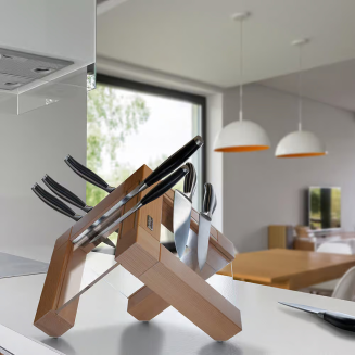 Artelegno Grand Prix magnetic beech wood knife block - 3