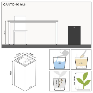  Lechuza Canto Premium 40 column flowerpot, white gloss - 5