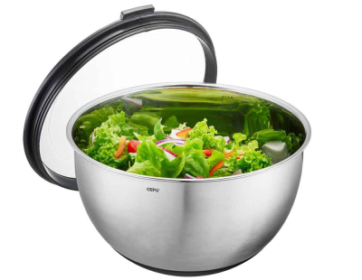  Gefu Muovo steel kitchen bowl with cover, 24 cm