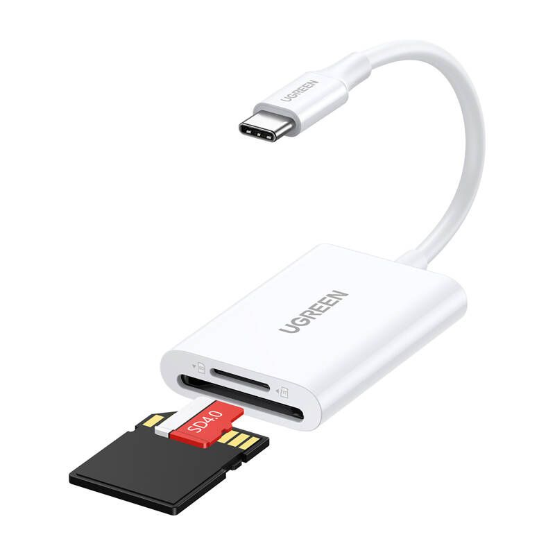 Czytnik kart UGREEN CM265 USB-C 2w1 (biały)