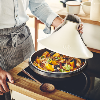  Emile Henry Delight tagine dish, 4l, black and white, induction - 7