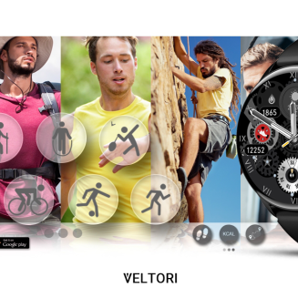 Smartwatch VELTORI VT160-1 Czarny Pasek Silikonowy - 14