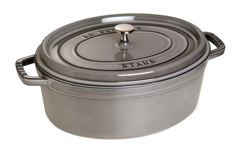 Staub oval cast iron pot - 4.2 ltr, graphite