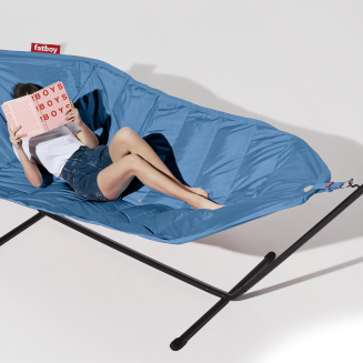 Fatboy Headdemock Deluxe Jeans Light Blue hammock with black stand - 7