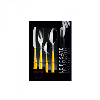Zestaw sztućców obiadowych Casa Bugatti Glamour Yellow 24 szt. - 2