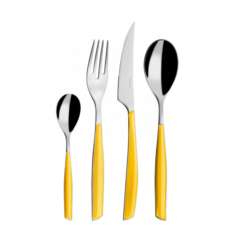 Zestaw sztućców obiadowych Casa Bugatti Glamour Yellow 24 szt.
