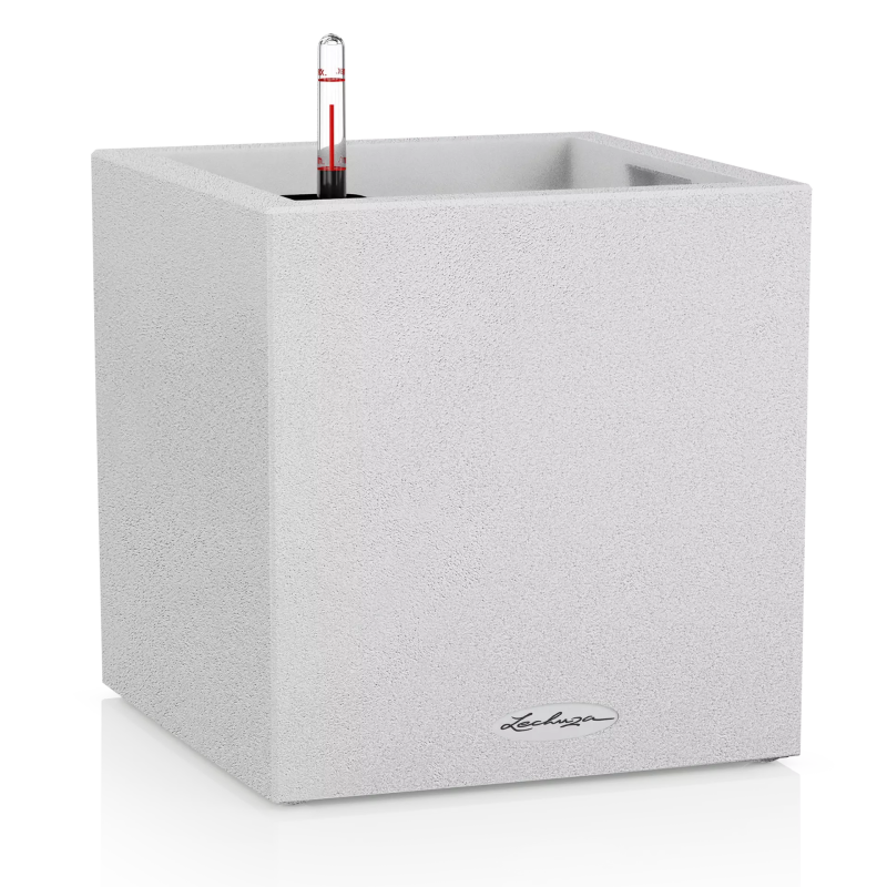  Lechuza Canto Stone 40 cube white quartz flowerpot
