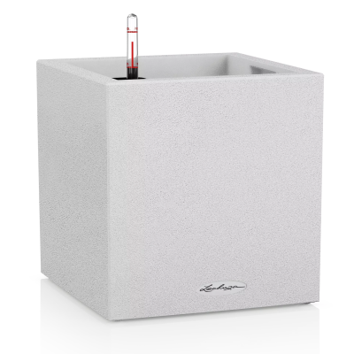  Lechuza Canto Stone 40 cube white quartz flowerpot