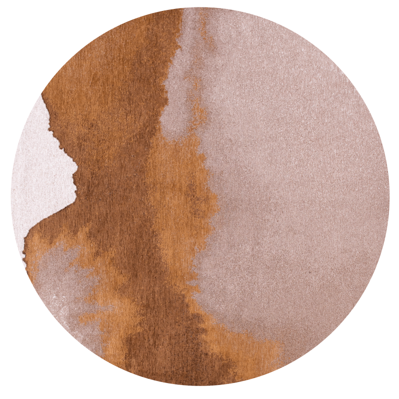  Louis de Poortere Meditation Lagoon Chestnut round rug