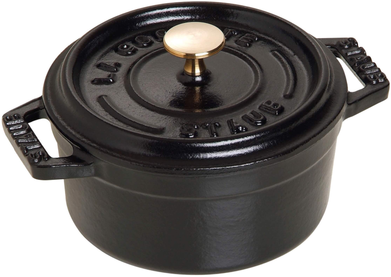  Mini round cast iron pot Staub - 250 ml, Black