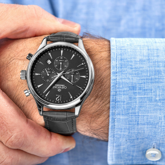 Zegarek Męski Giewont Chronograph Sapphire Czarno Srebrny GW6310-A2 - 4