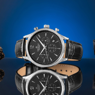Zegarek Męski Giewont Chronograph Sapphire Czarno Srebrny GW6310-A2 - 5