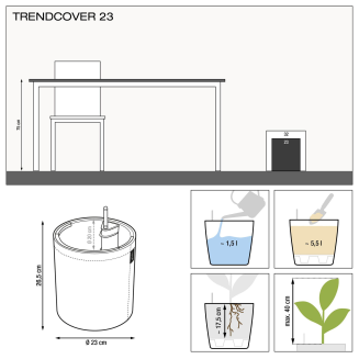  Lechuza Trendcover Filc 23 flowerpot, dark gray - 3