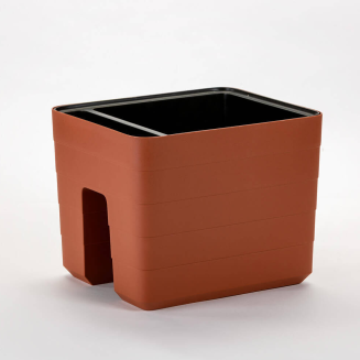Balkonowa donica samo-nawadniająca Plastia Berberis 26x30 cm cynamonowy - 2