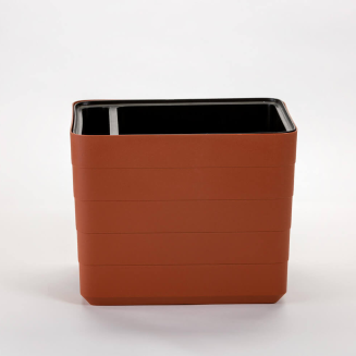 Balkonowa donica samo-nawadniająca Plastia Berberis 26x30 cm cynamonowy - 3