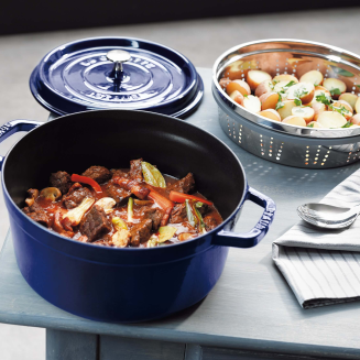  Staub round cast iron pot - 5.2 ltr, blue - 3