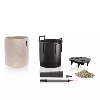 Lechuza Trendcover Leather flowerpot VEGE 32 anthracite - 5