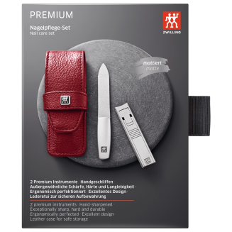 Zestaw do manicure Zwilling Twinox czerwone skórzane etui 2 elementy - 4