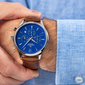 Zegarek Męski Giewont Chronograph Sapphire Brązowo Niebieski GW6310-A5 - 4