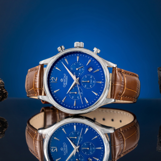 Zegarek Męski Giewont Chronograph Sapphire Brązowo Niebieski GW6310-A5 - 5