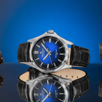 Zegarek Męski Giewont Elegance Sapphire Czarno Niebieski GW5160-A6 - 5