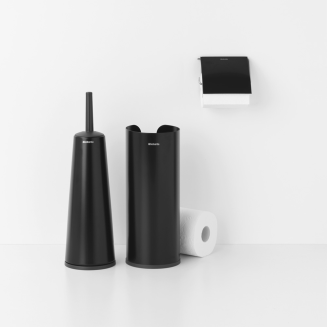  Set of 3 Brabantia ReNew Matt Black toilet accessories - 2