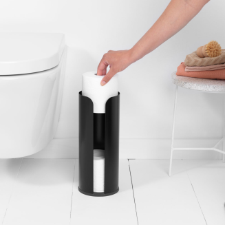  Set of 3 Brabantia ReNew Matt Black toilet accessories - 6