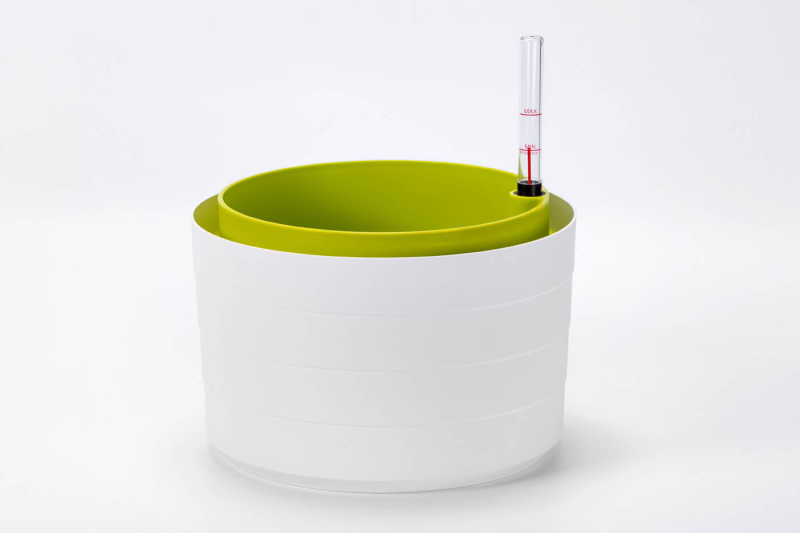 PLASTIA BERBERIS Donica samonawadniająca okrągła 30 cm biały