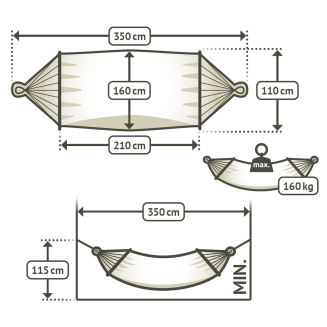  La Siesta Florencia latte double hammock - 7