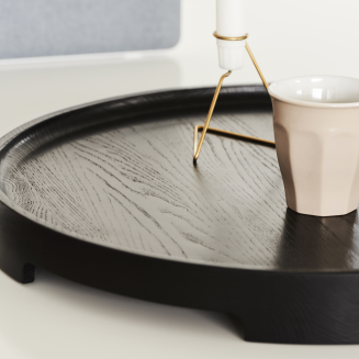  SACKit Serving Tray dark stained ash pouf - 7