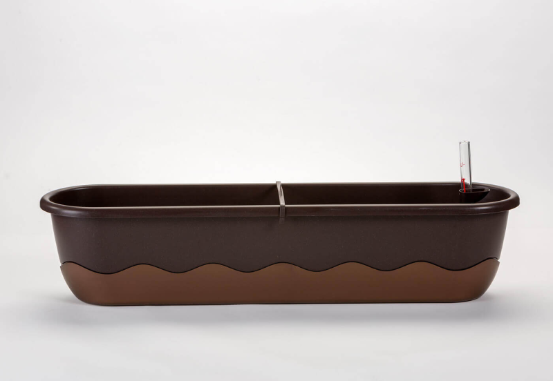 PLASTIA MARETA Donica samonawadniająca prostokątna 80x20 cm brązowy