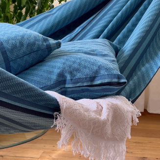  La Siesta Cariño Blue Zebra hammock cushion cover - 5
