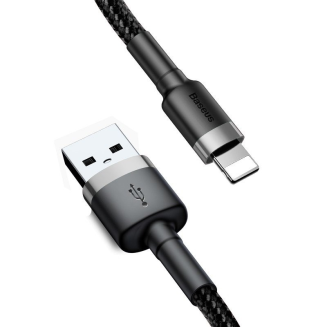 Kabel Lightning USB Baseus Cafule 2,4A 0.5m (szaro-czarny) - 2
