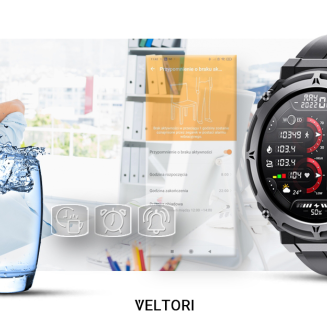 Smartwatch VELTORI VT130-1 Czarny Pasek Silikonowy - 15